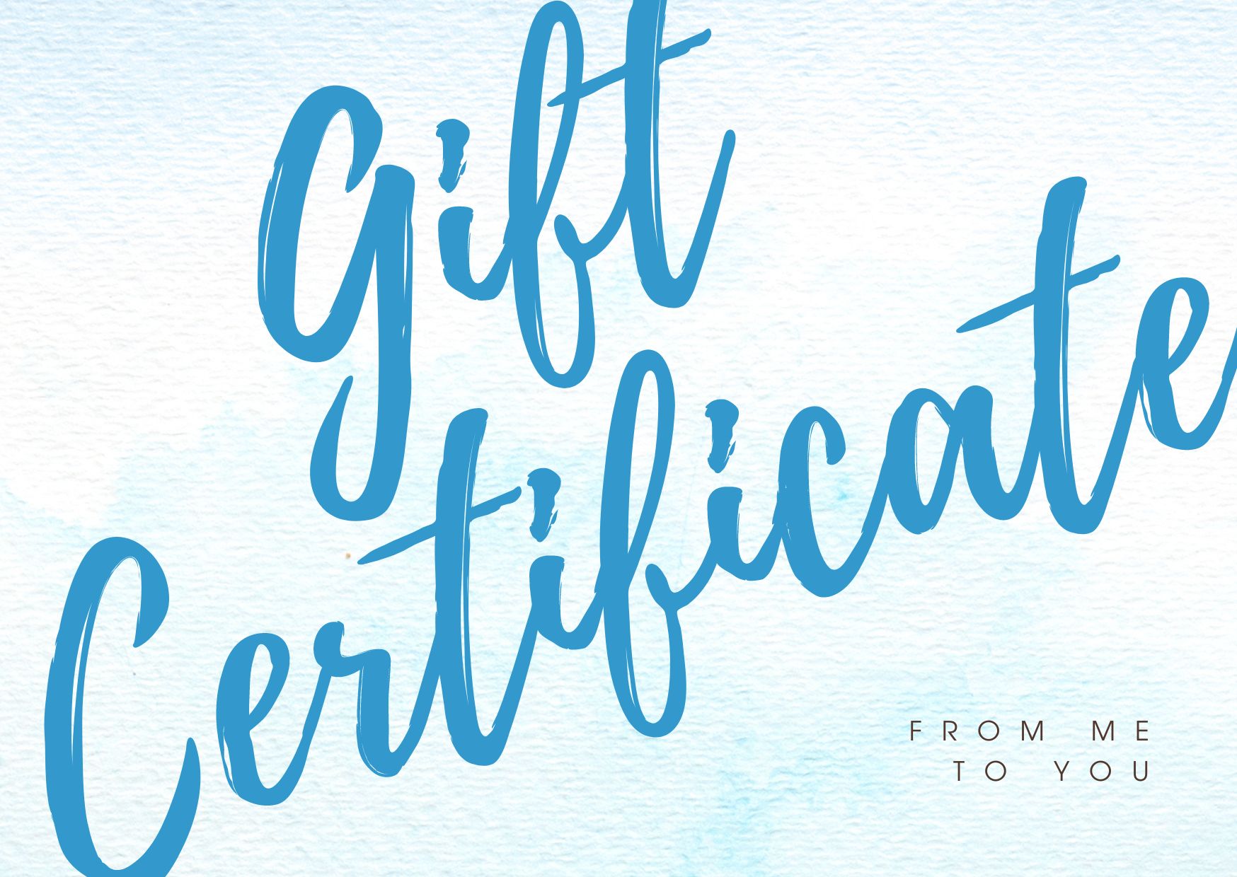 Image of gift certificate with watercolor background