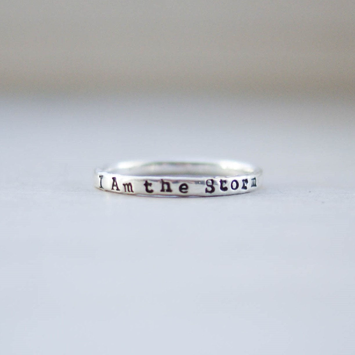 Image of I am the storm dainty ring in sterling silver