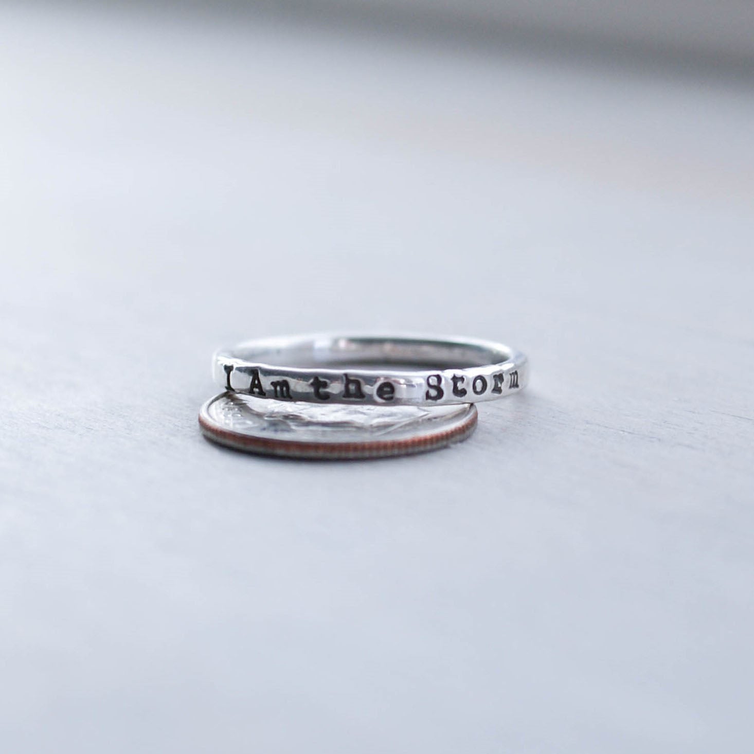 Image of I am the storm motivaltional ring in 925 sterling silver