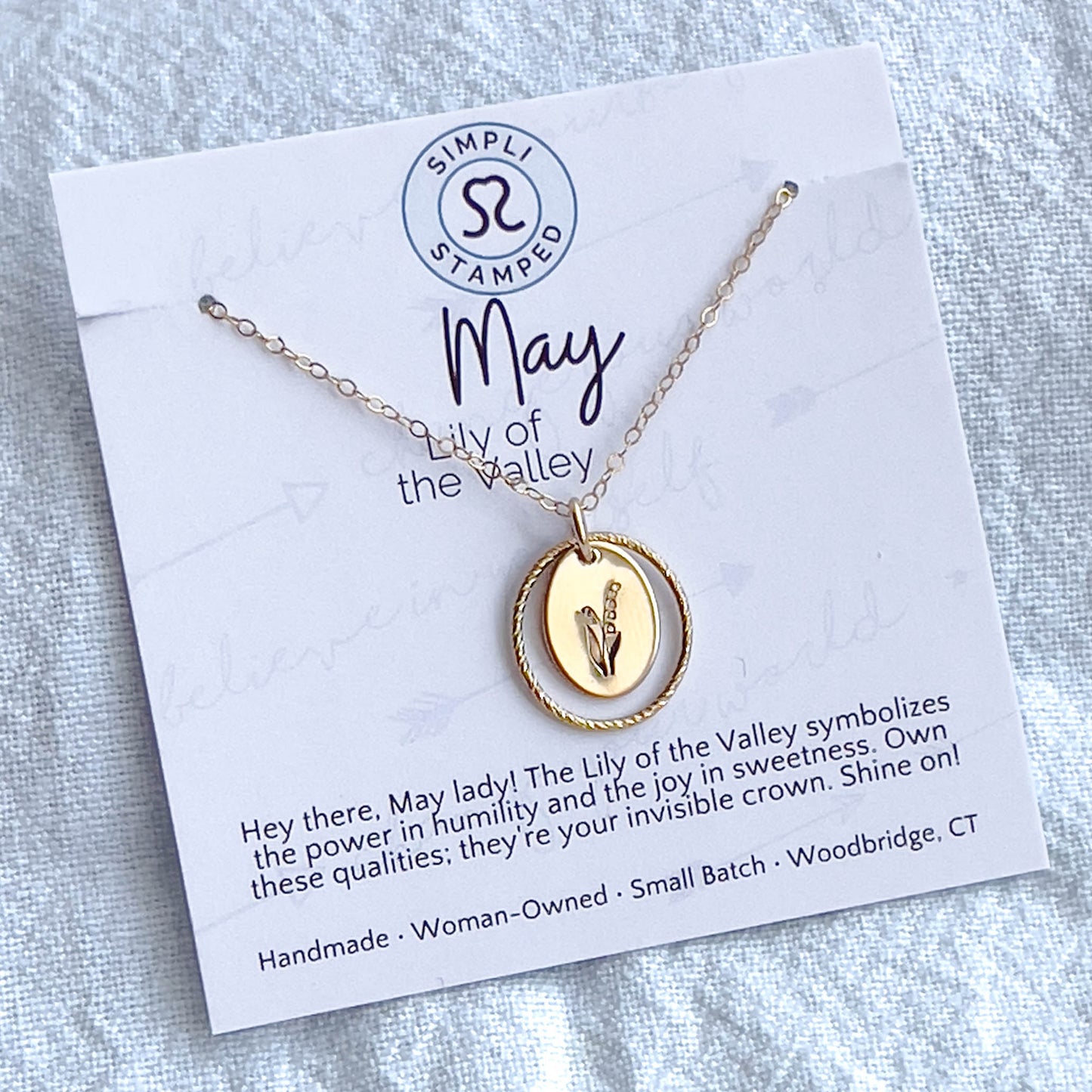 Birth Flower Necklace in Gold Filled