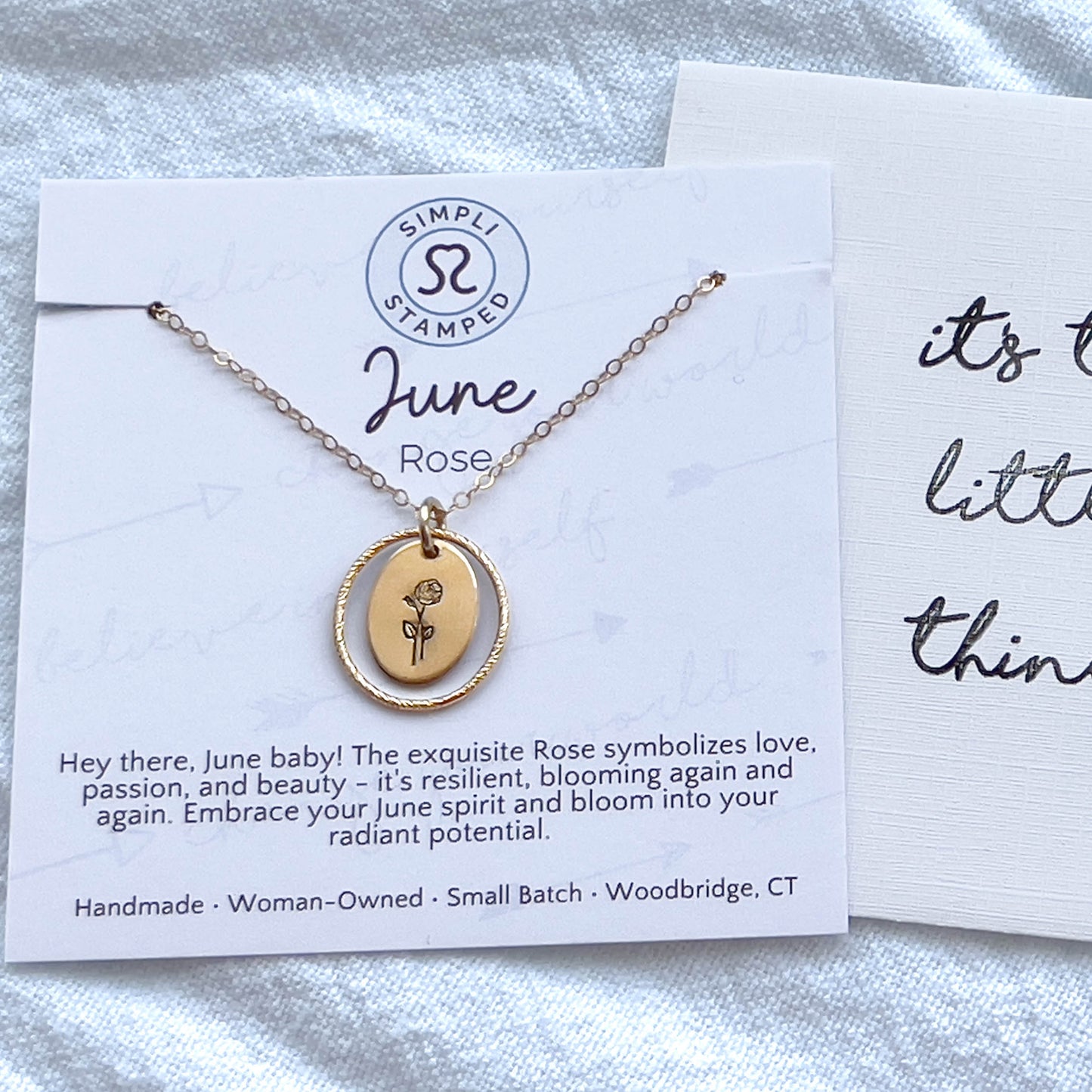 Birth Flower Necklace in Gold Filled