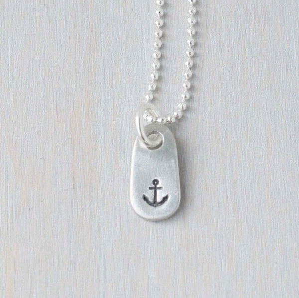 Anchor Necklace in Artisan Pewter
