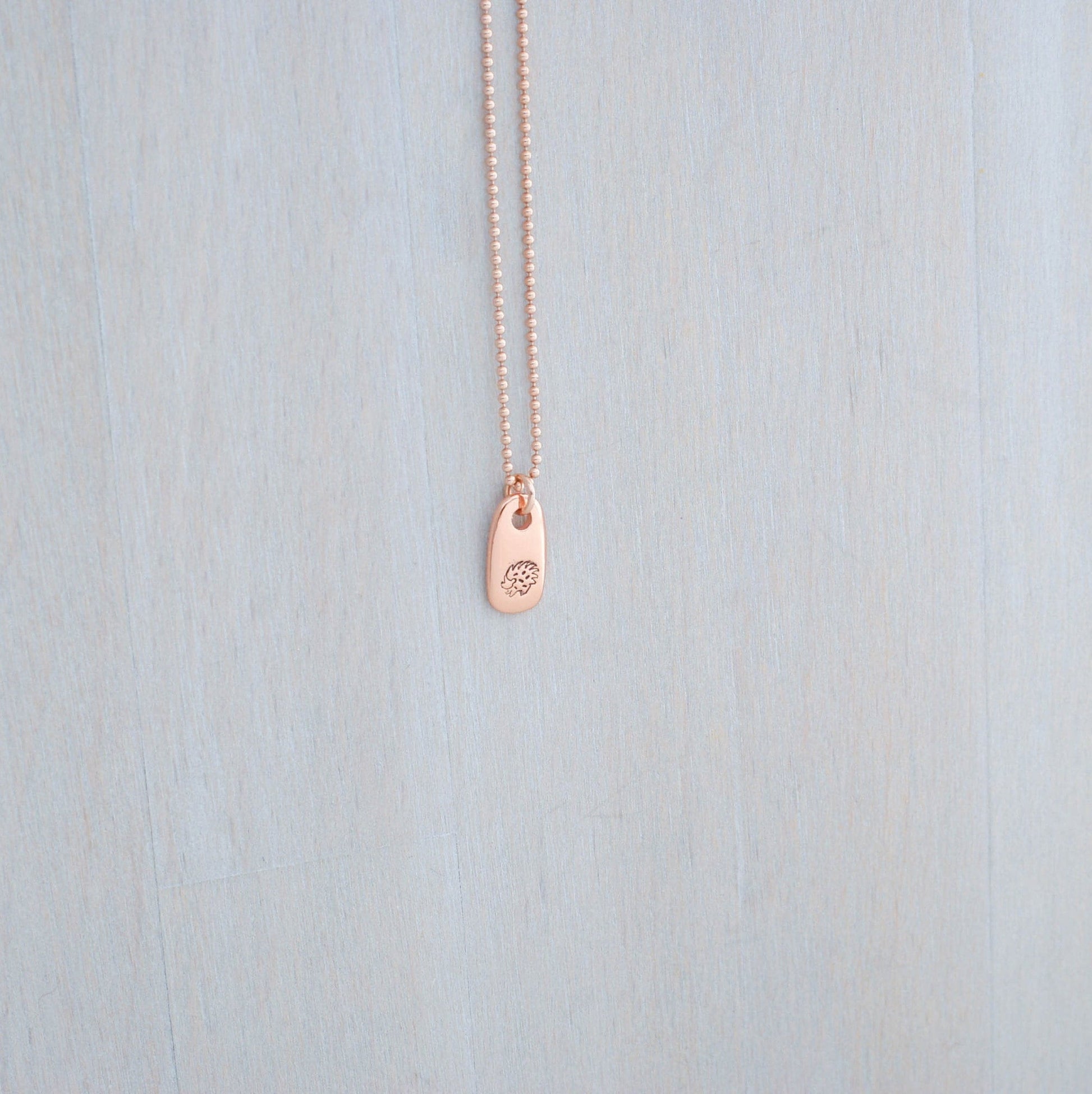 Rose gold hedgehog necklace
