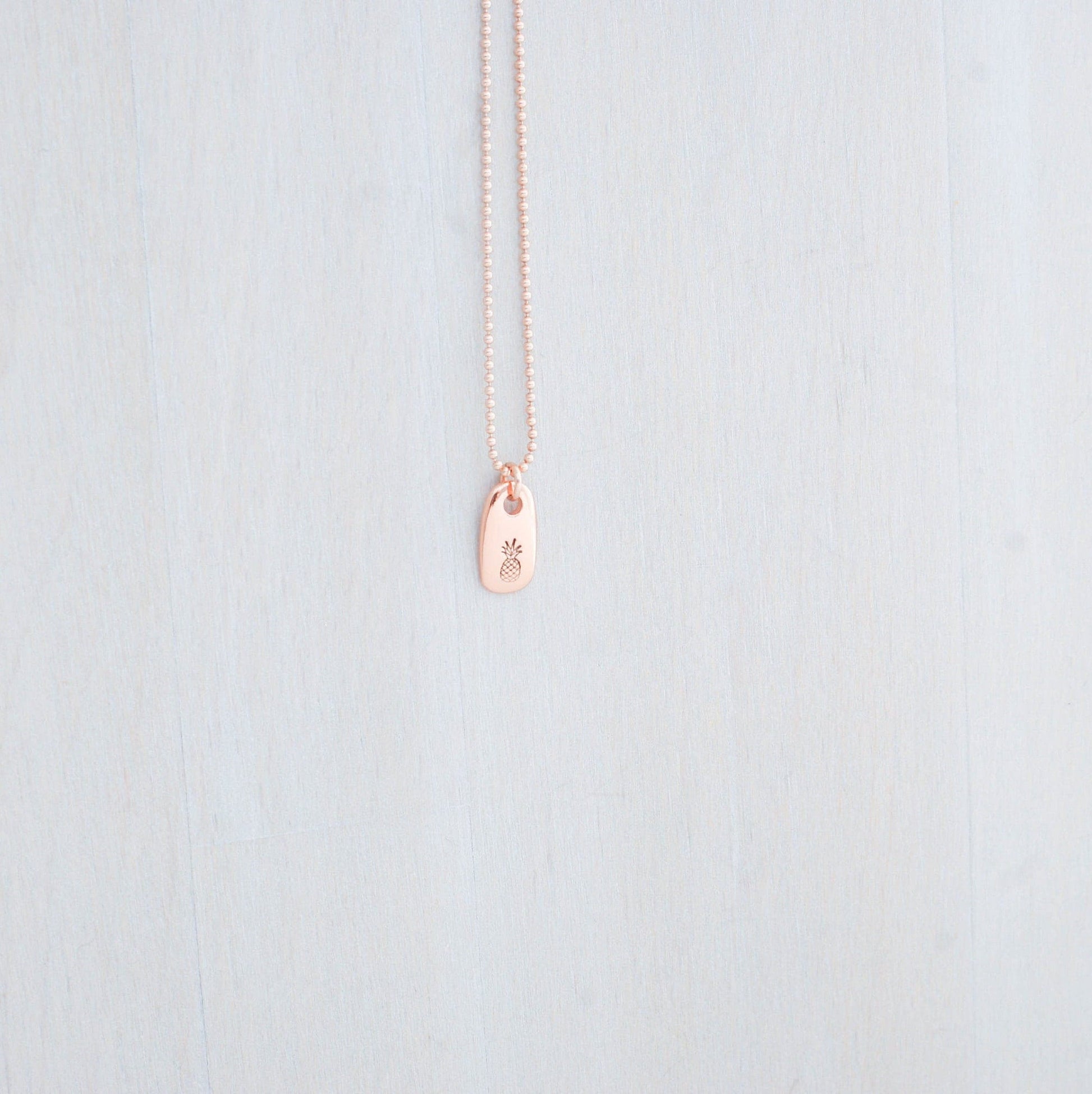 Dainty rose gold pineapple necklace