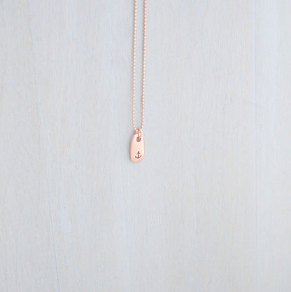 Refuse to Sink Anchor Necklace in Rose Gold