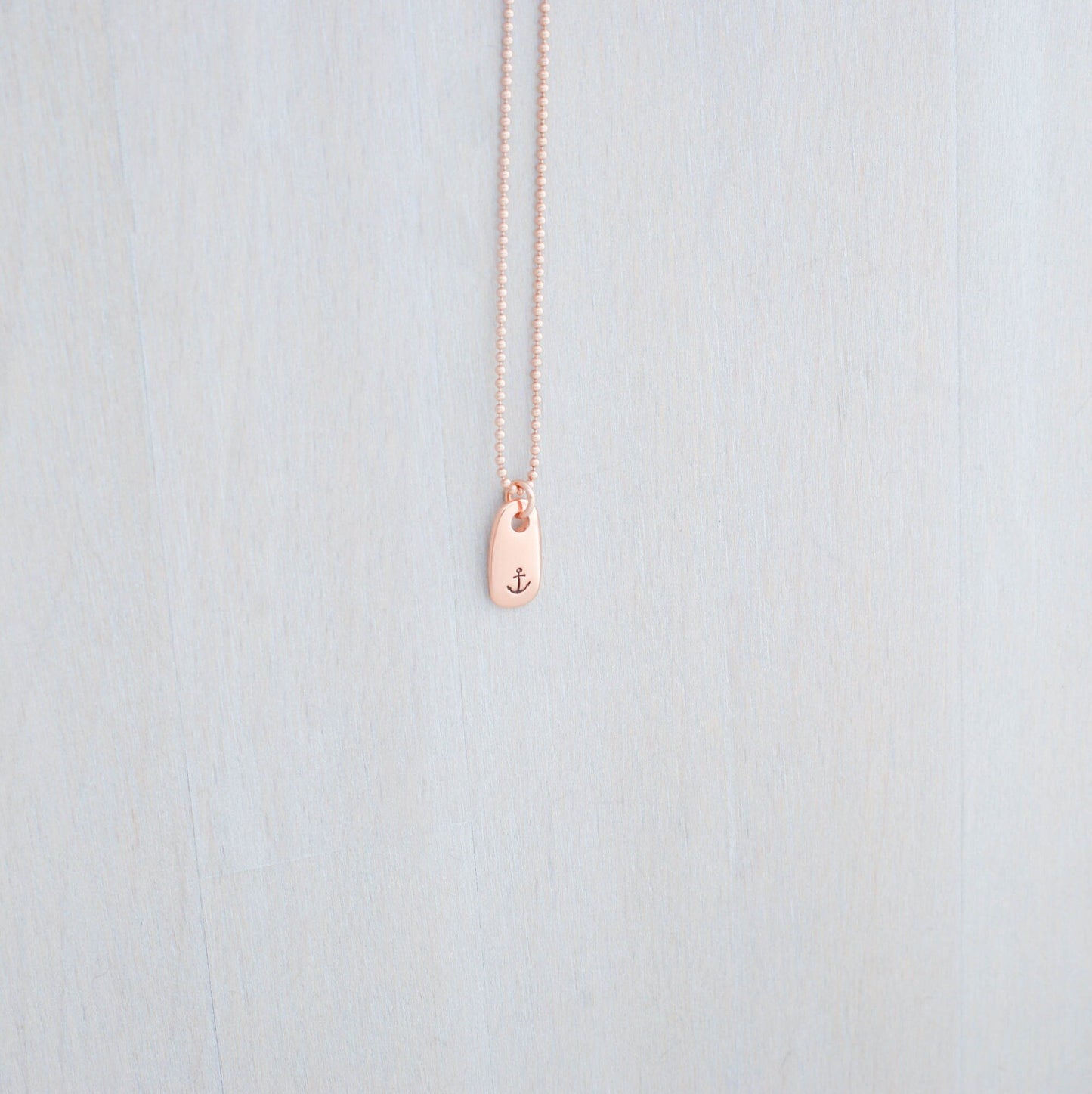 Refuse to Sink Anchor Necklace in Rose Gold