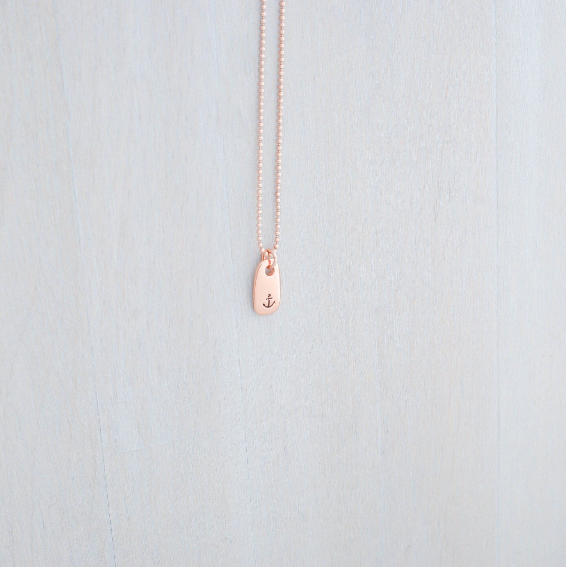 Refuse to Sink Anchor Necklace in Rose Gold