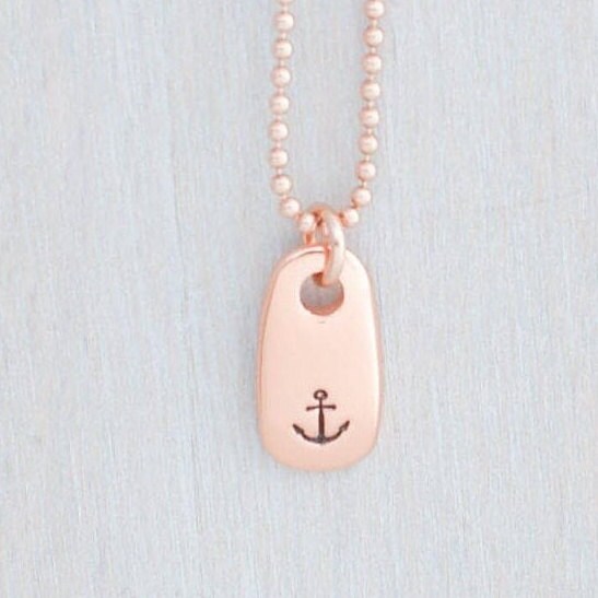 Anchor Necklace in Rose Gold