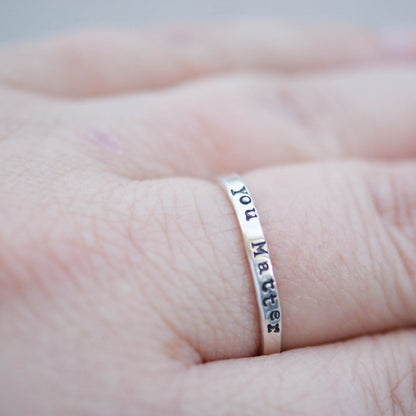 You Matter Mental Health Gifts Anxiety Self Care Ring Inspirational Jewelry