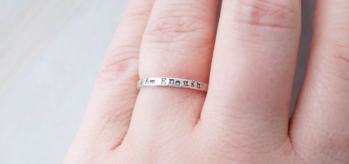 image of I am Enough Ring in Sustainable Sterling Silver