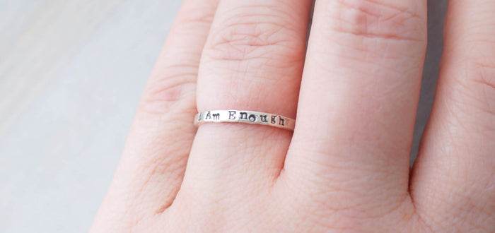 image of I am Enough Ring in Sustainable Sterling Silver