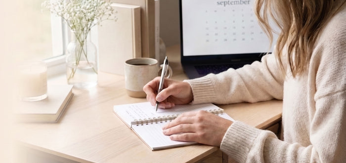 Woman managing a full workday when feeling overwhelmed