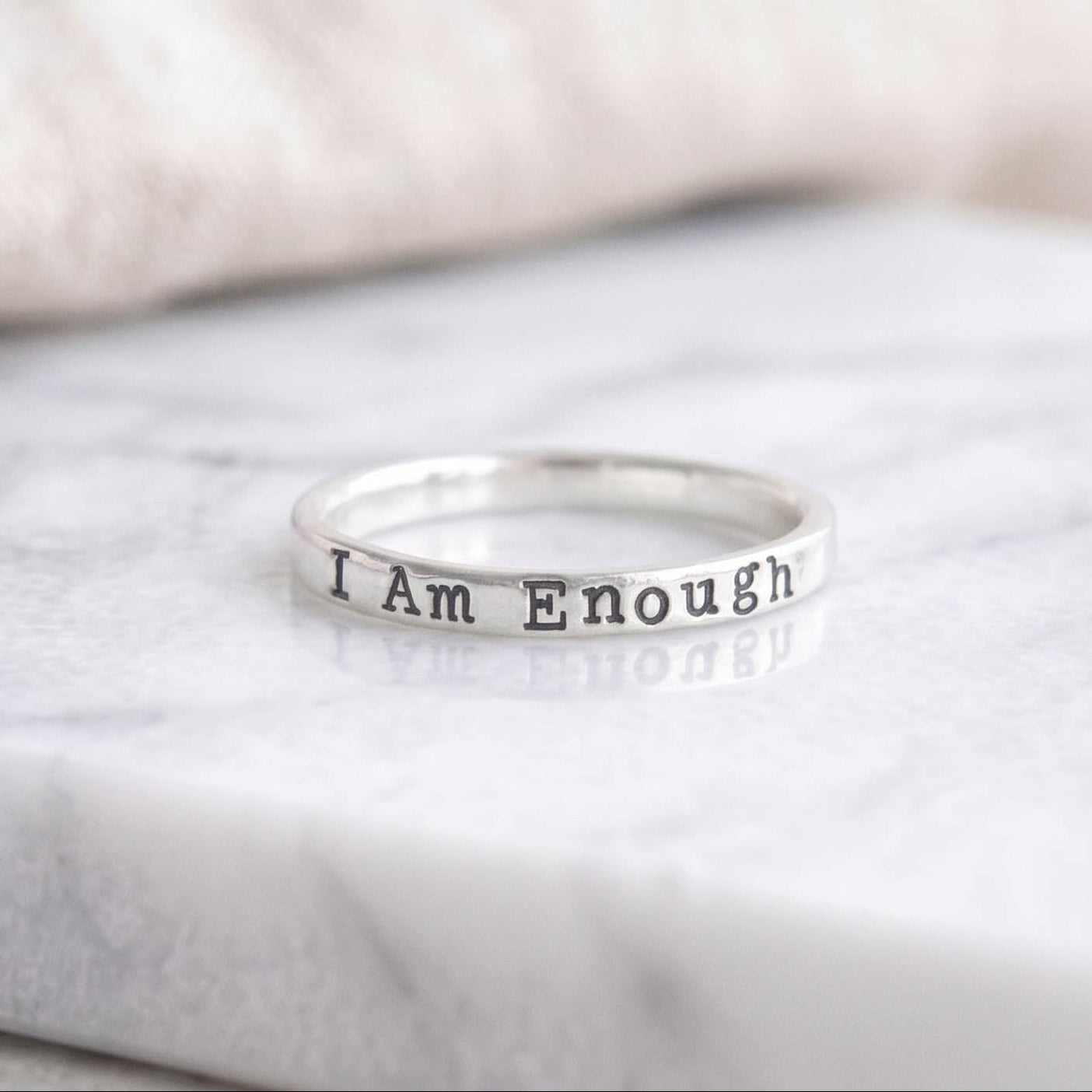 I Am Enough Ring in Sterling Silver