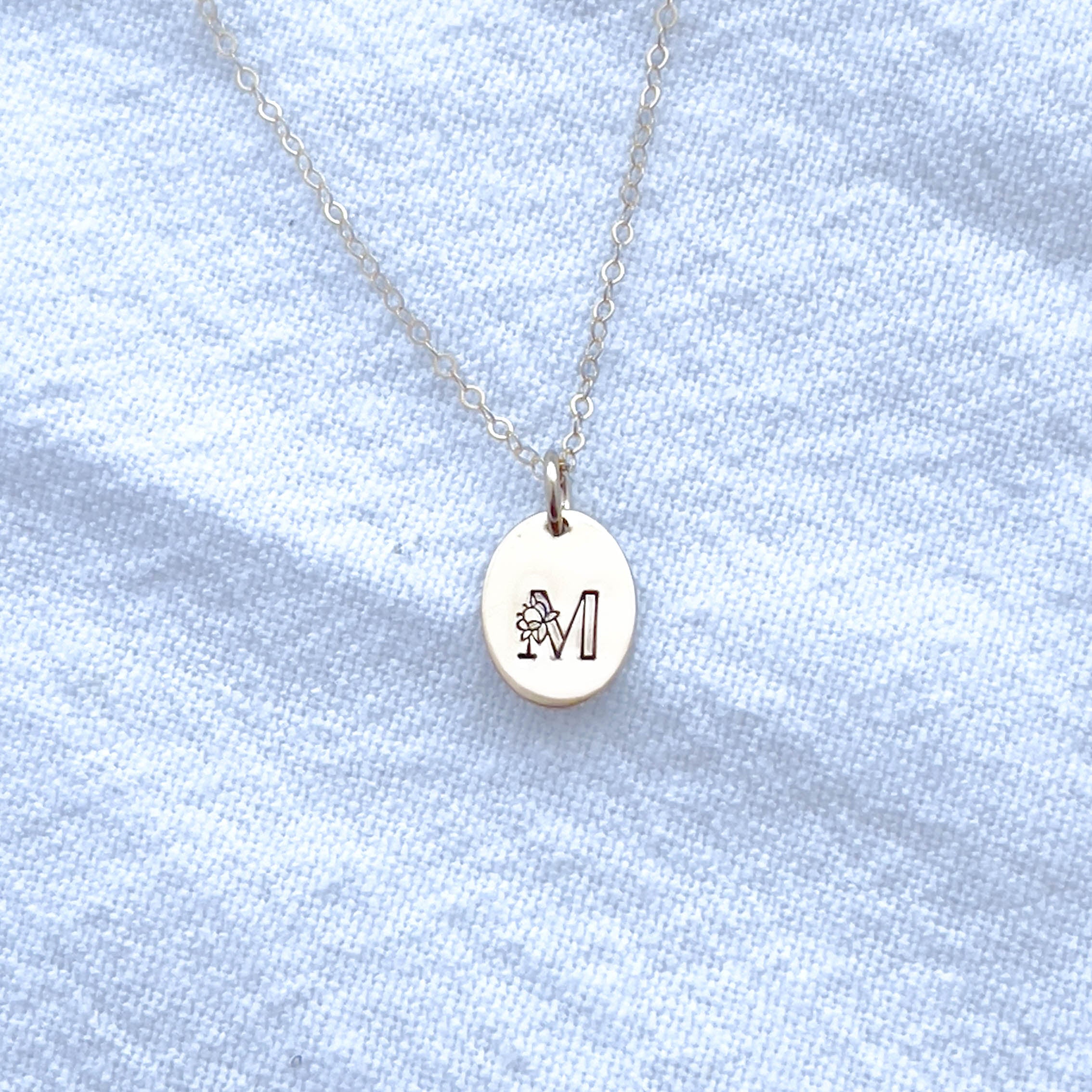 Gold-Filled Floral Initial Necklace