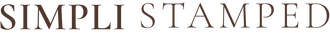 Text 'SIMPLI STAMPED' in a decorative font on a plain background