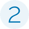 A large blue number 2 centered inside a pale blue circular badge on a white background.