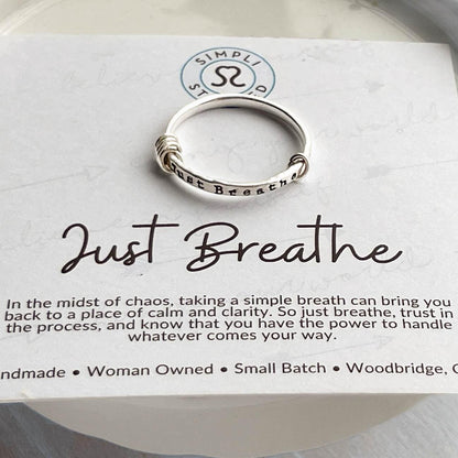 Just Breathe Anxiety Ring in Sterling Silver