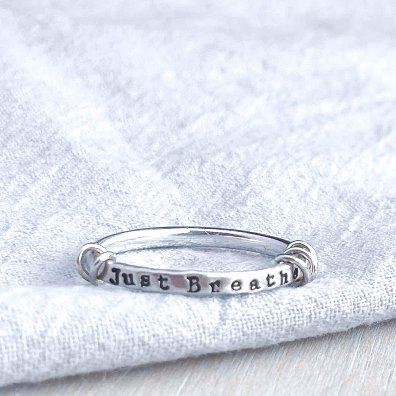 Just Breathe Anxiety Ring in Sterling Silver