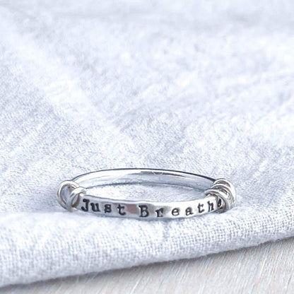 Just Breathe Anxiety Ring in Sterling Silver