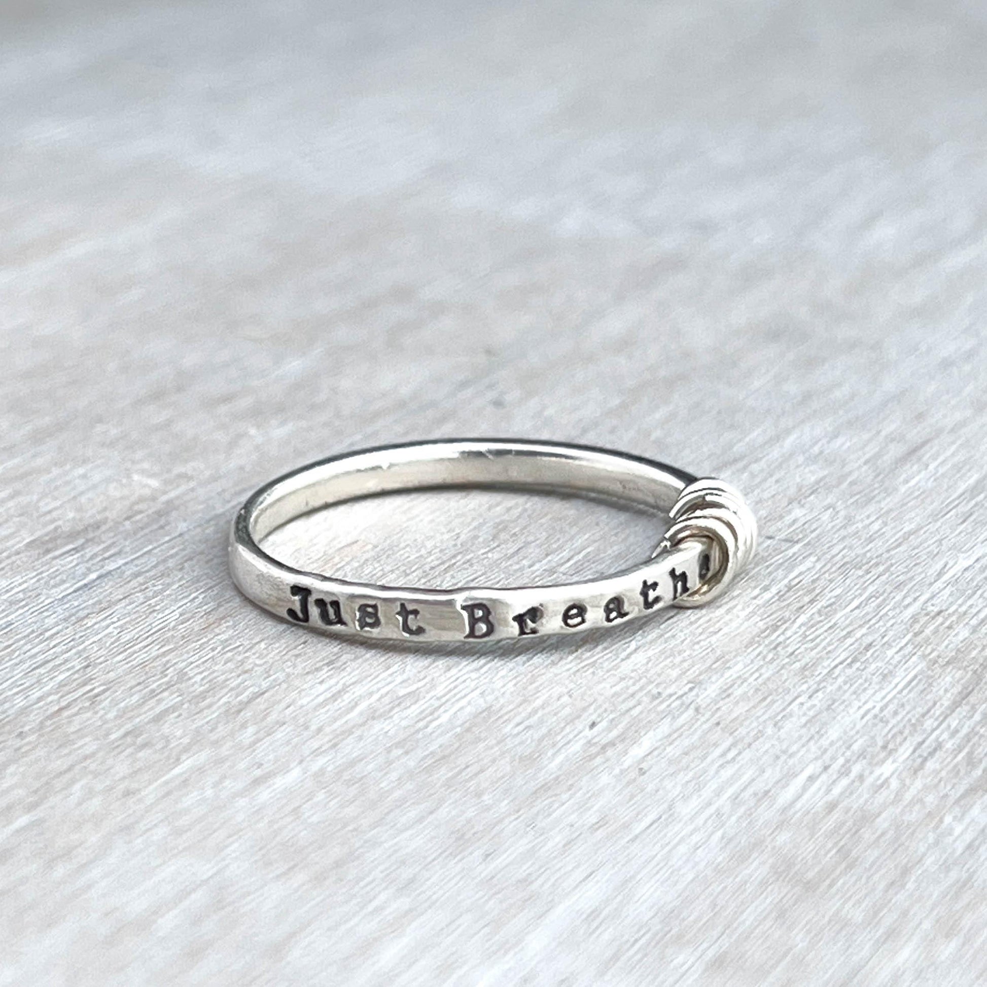 Just Breathe Anxiety Ring in Sterling Silver