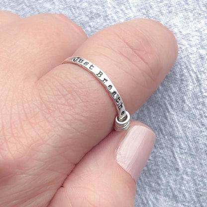 Just Breathe Anxiety Ring in Sterling Silver