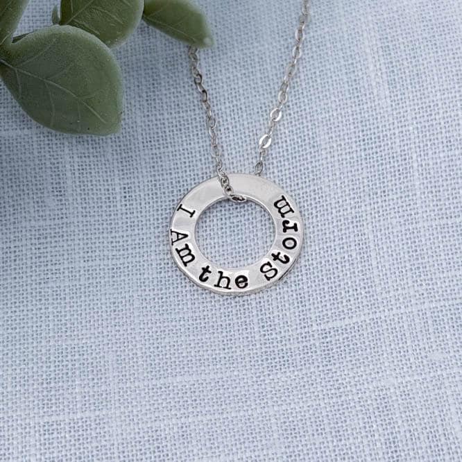 I Am the Storm Necklace, Sterling Silver Affirmation Pendant, Resilience Jewelry, Strong Woman Gift, Meaningful Encouragement Gift