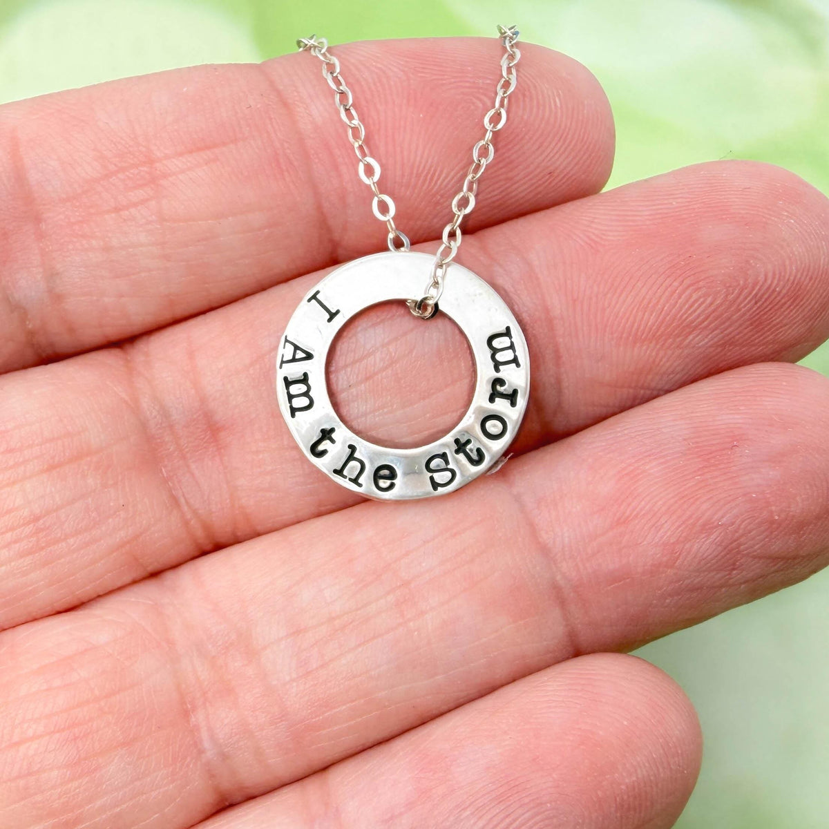 I Am the Storm Necklace, Sterling Silver Affirmation Pendant, Resilience Jewelry, Strong Woman Gift, Meaningful Encouragement Gift