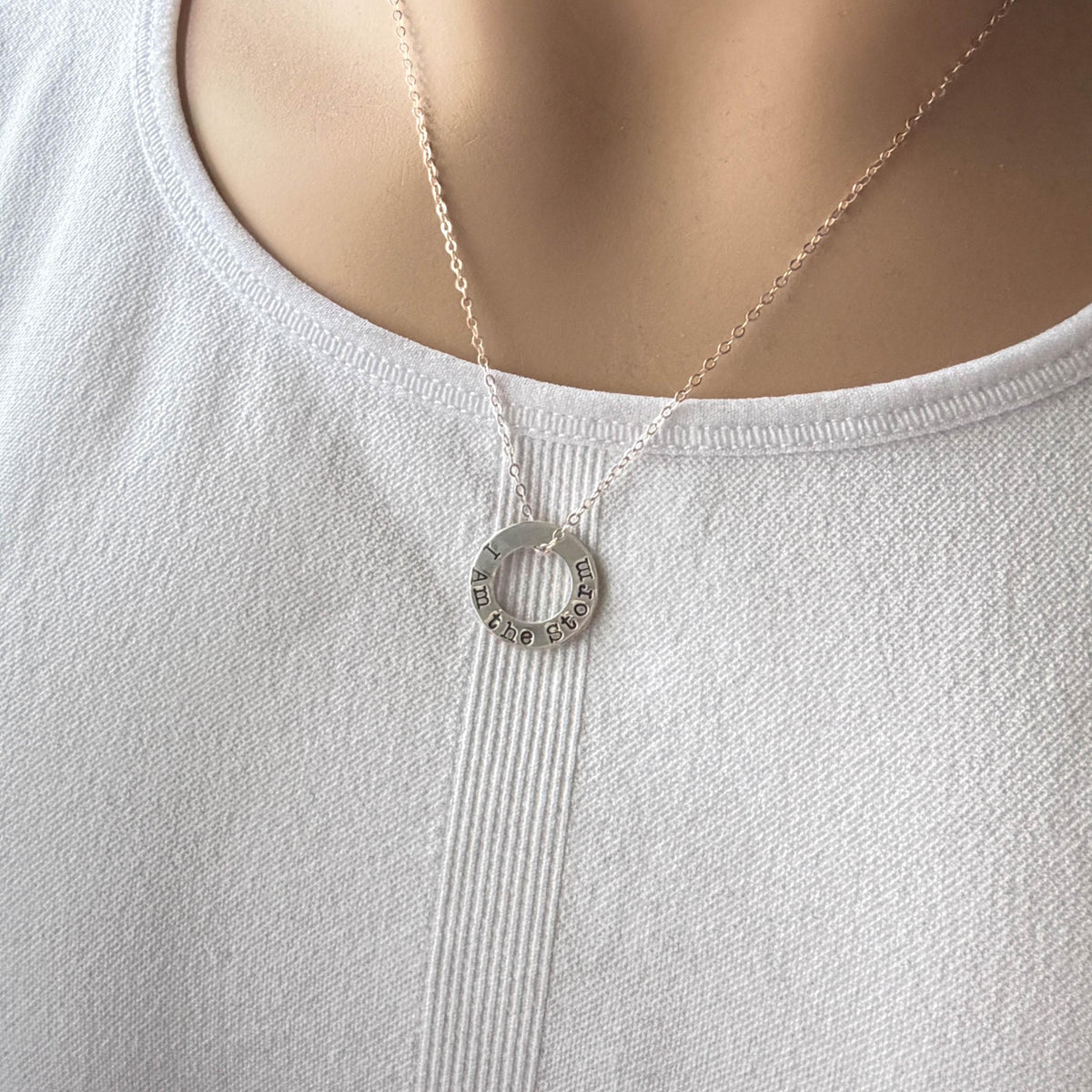 I Am the Storm Necklace, Sterling Silver Affirmation Pendant, Resilience Jewelry, Strong Woman Gift, Meaningful Encouragement Gift
