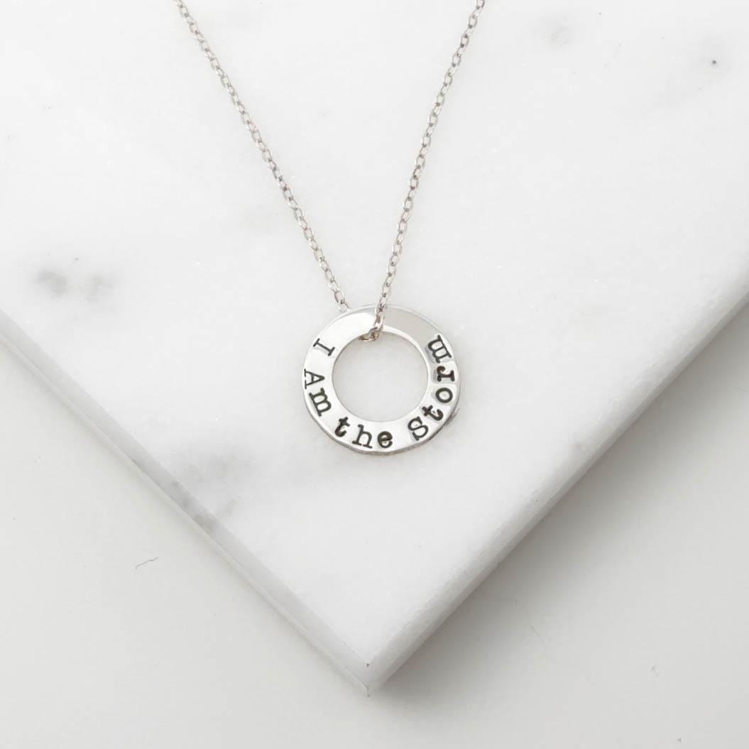 I Am the Storm Necklace, Sterling Silver Affirmation Pendant, Resilience Jewelry, Strong Woman Gift, Meaningful Encouragement Gift
