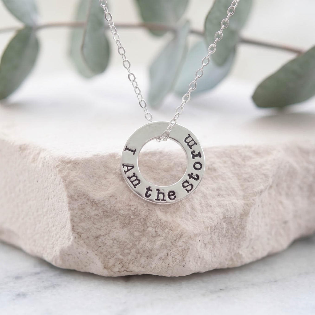 I Am the Storm Necklace, Sterling Silver Affirmation Pendant, Resilience Jewelry, Strong Woman Gift, Meaningful Encouragement Gift