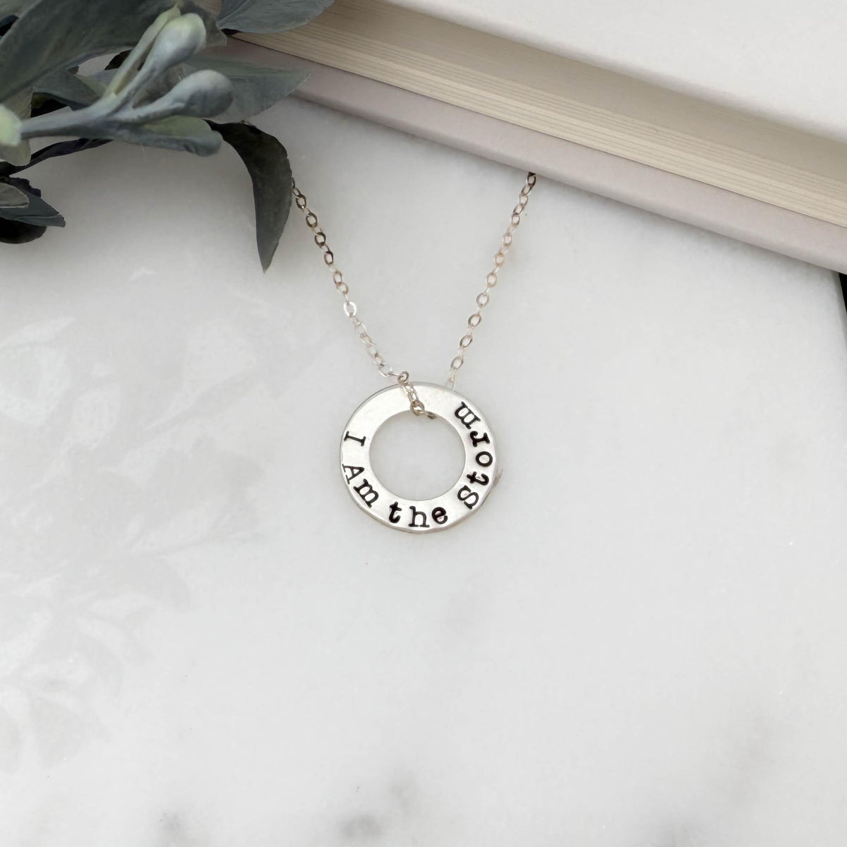 I Am the Storm Necklace, Sterling Silver Affirmation Pendant, Resilience Jewelry, Strong Woman Gift, Meaningful Encouragement Gift