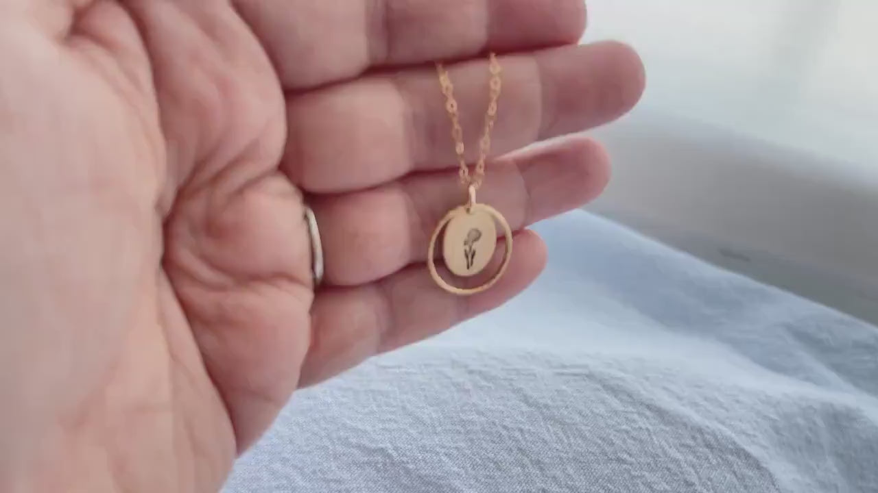 Birth Flower Necklace Dainty Gold Daisy Floral Pendant 16th Birthday Gift Daughter