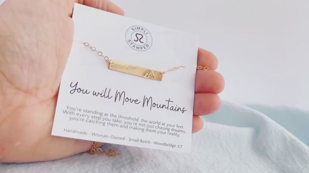 Gold Filled Mountain Necklace You Will Move Mountains PhD Graduation Gift for Daughter