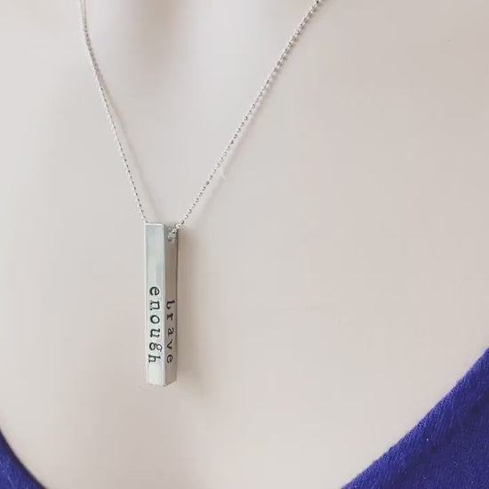 I am Enough Strong Brave 16th Birthday Gift Necklace for Daughter