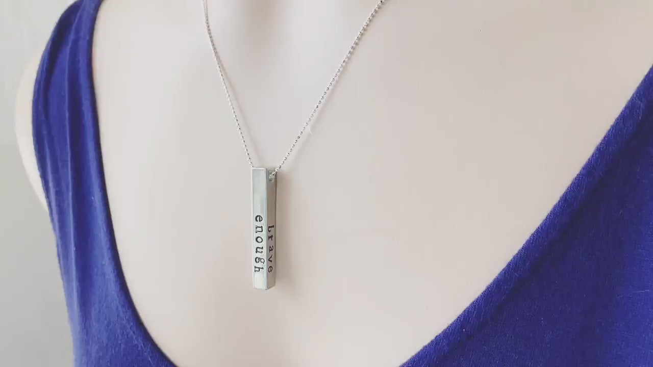 I am Enough Strong Brave 16th Birthday Gift Necklace for Daughter