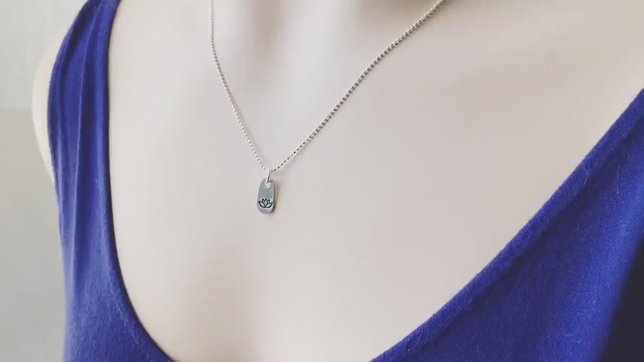 Silver Lotus Flower Necklace New Beginnings Gift Divorce Gift for Best Friend Female