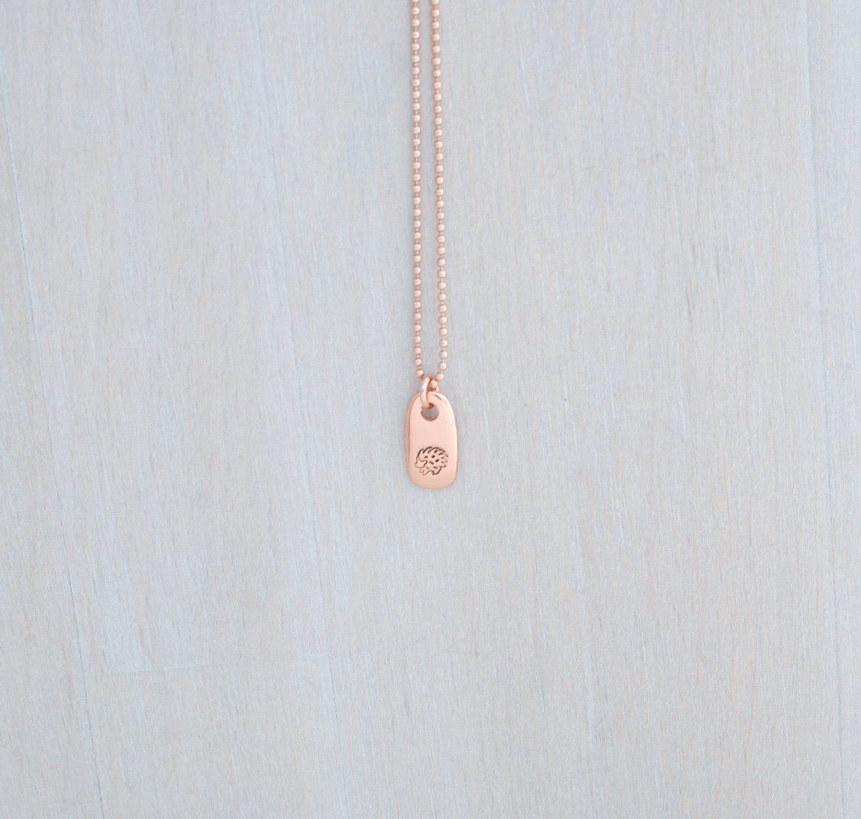 Rose gold hedgehog necklace