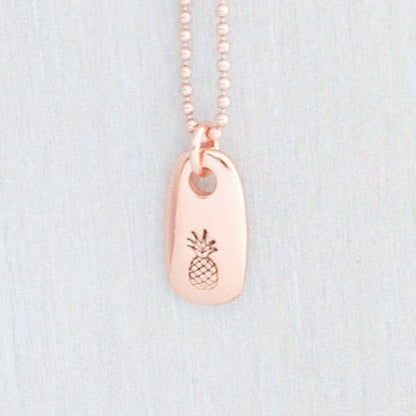 Dainty rose gold pineapple necklace