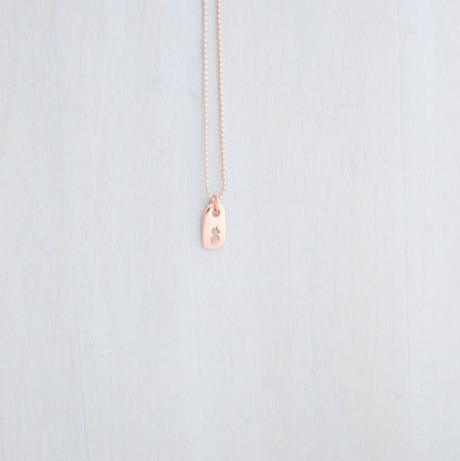 Dainty rose gold pineapple necklace