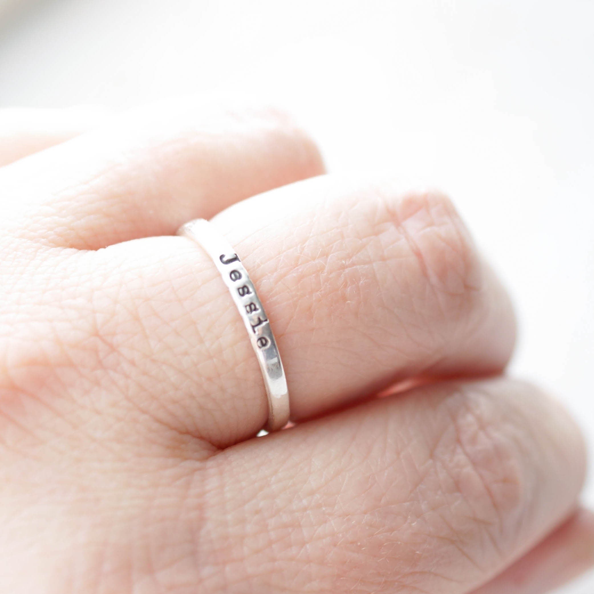 Sterling Silver Custom Name Ring – Simpli Stamped