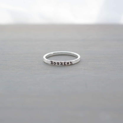 Bookish Ring in Sterling Silver Book Lover Literary Gift