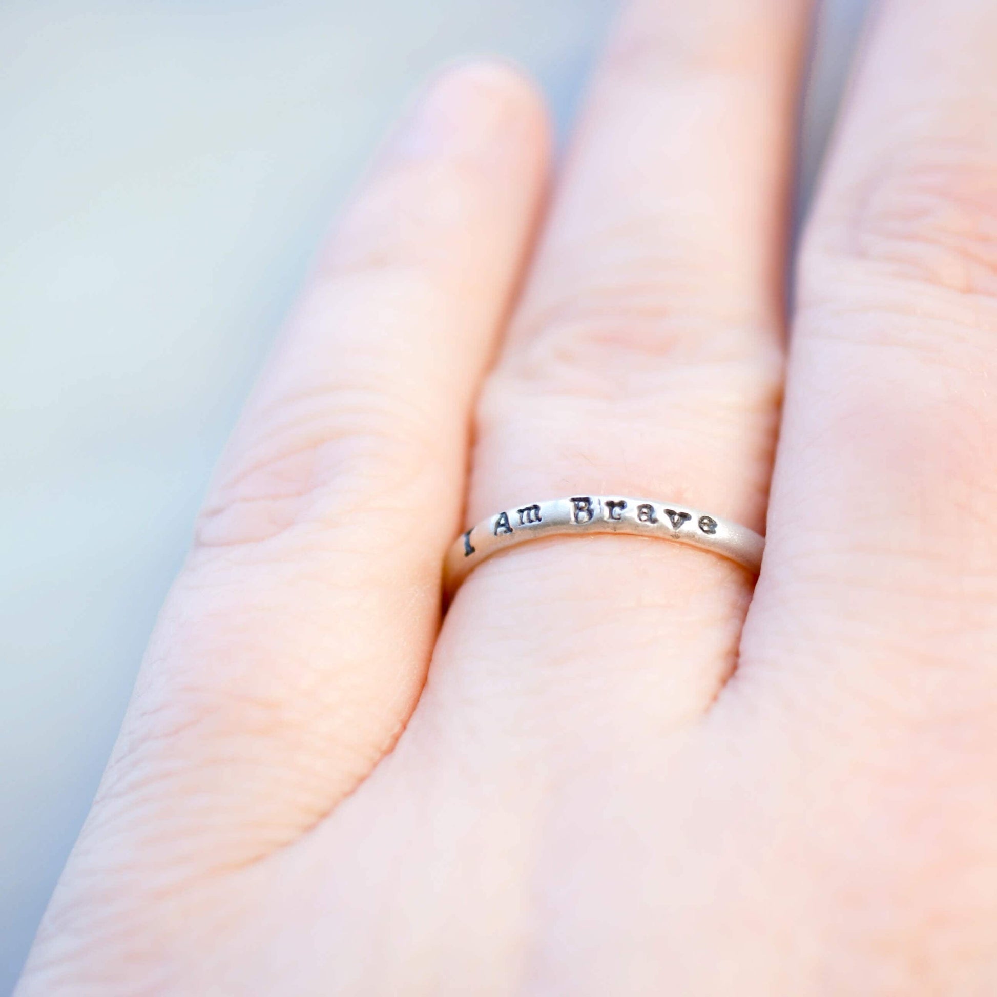 I am Brave Ring in Sterling Silver Be Brave Be Strong