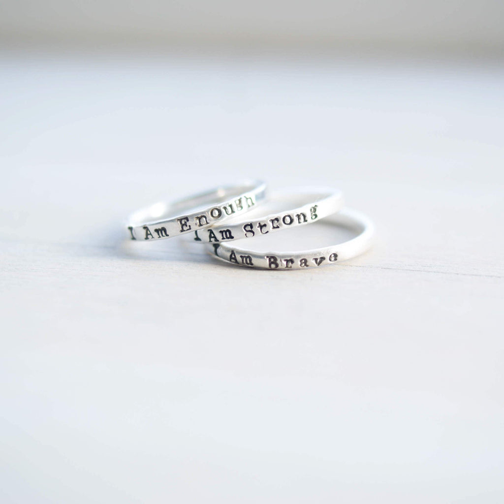 I am Brave Ring in Sterling Silver Be Brave Be Strong