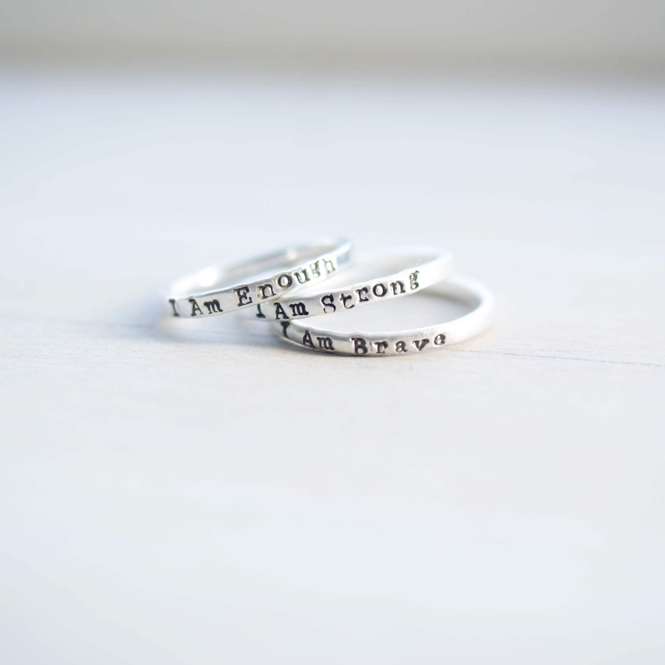 I am Brave Ring in Sterling Silver Be Brave Be Strong